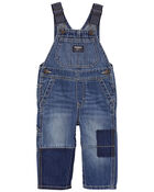 Baby Classic Denim Overalls: Removed Patch Remix, image 1 of 3 slides