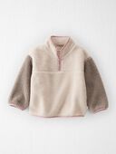 Washed Taupe - Toddler Recycled Sherpa Quarter Zip Pullover