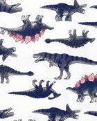 Kid 4-Piece Dinosaur Cotton Pajamas, image 3 of 4 slides