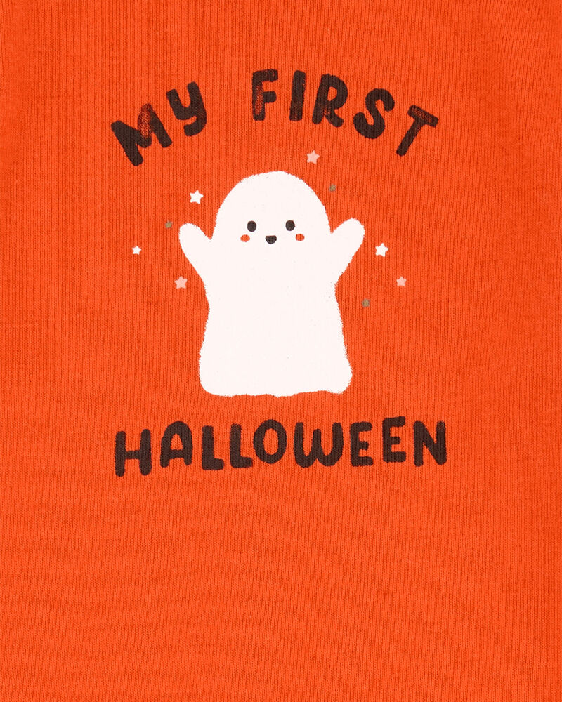 Orange "My First Halloween" Ghost Bodysuit, image 2 of 3 slides