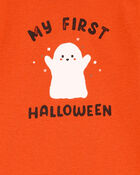 Orange "My First Halloween" Ghost Bodysuit, image 2 of 3 slides