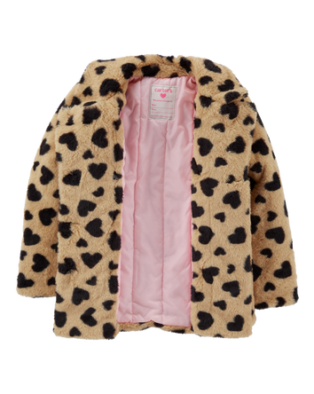 Kid Heart Faux Fur Peacoat, 
