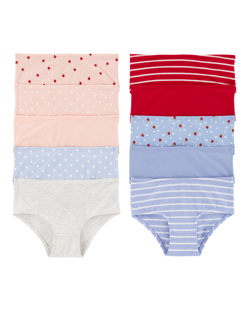 Toddler 10-Pack Strawberry Brief Stretch Cotton Undies, image 1 of 2 slides