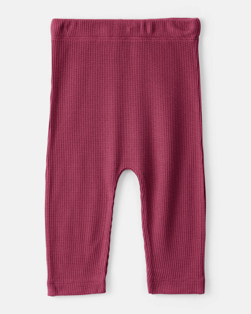 Baby Girl 2-Pack Deer & Floral Print PurelySoft Pull-On Pants - Burgundy/Pink, image 2 of 7 slides