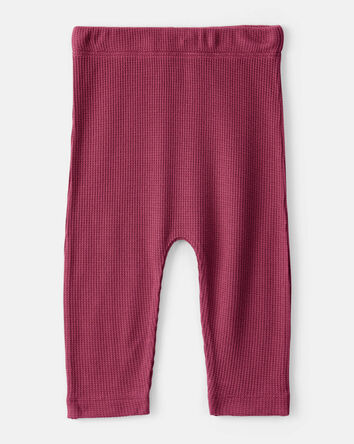 Baby Girl 2-Pack Deer & Floral Print PurelySoft Pull-On Pants - Burgundy/Pink, 
