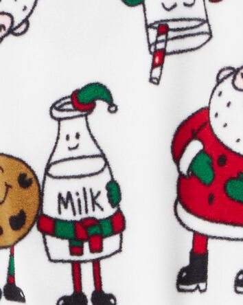 Baby 1-Piece Santa Cookies Fleece Footie Pajamas, 