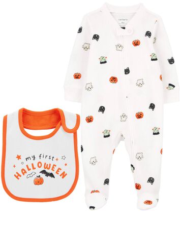 Baby Halloween Bib and Sleep & Play Set, 