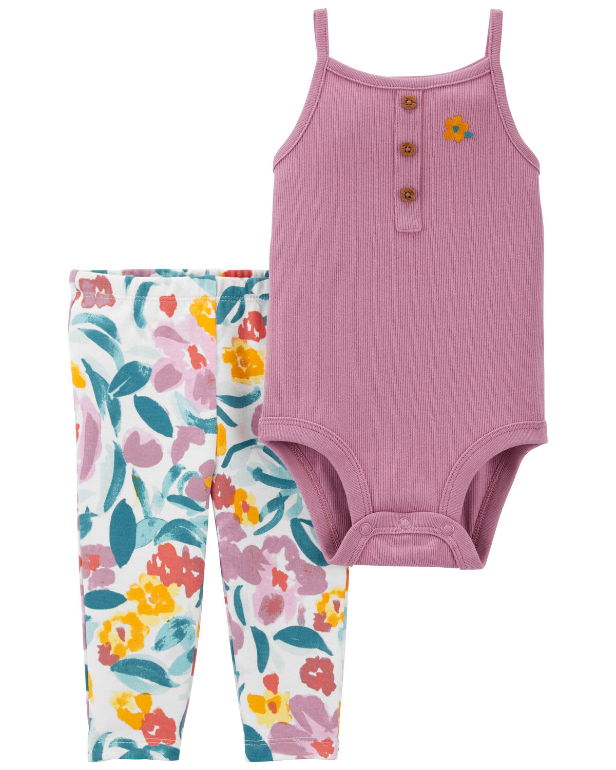 Purple Baby 2Piece Tank Bodysuit & Legging Set