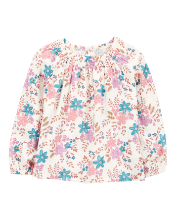 Baby Floral Woven Long-Sleeve Gauze Top - Floral, 