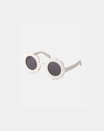 Baby Girl Flower Sunglasses - White, 