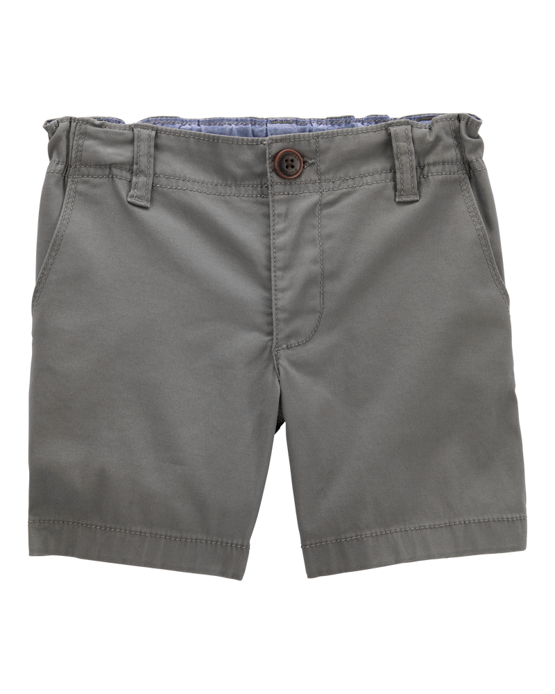 Baby Flat-Front Shorts - Grey, image 1 of 4 slides