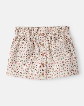 Toddler Girl Floral Print Cotton Skirt - White, 