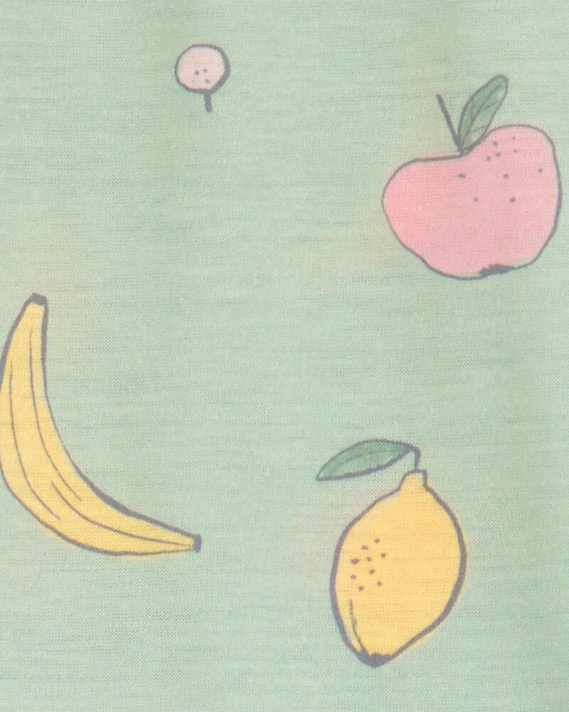 Girls Fruit Loose Fit 2-Piece Pajamas - Green, image 2 of 3 slides