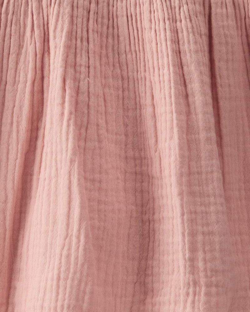 Baby Organic Cotton Gauze Dress in Pink, image 5 of 6 slides