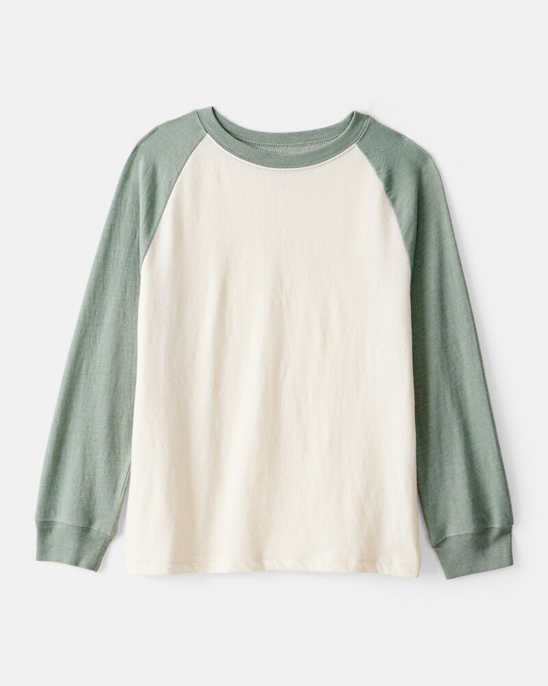 Boys Long-Sleeve Raglan Tee - Green, image 1 of 3 slides