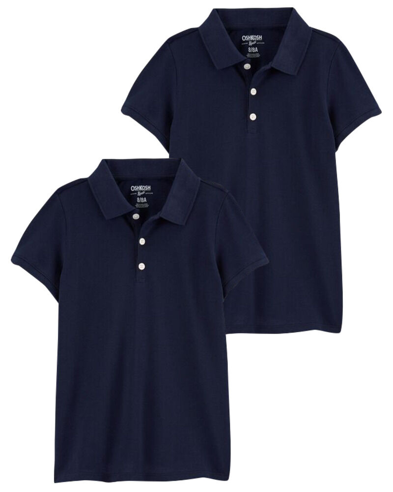 Kid 2-Pack Navy Polo Uniform Shirt Set, image 1 of 1 slides