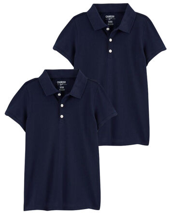 Kid 2-Pack Navy Polo Uniform Shirt Set, 