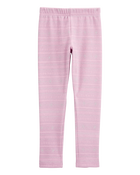 Kid Striped Cozy Fleece Leggings, image 2 of 5 slides
