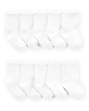 Baby 10-Pack Scallop Crew Socks, 