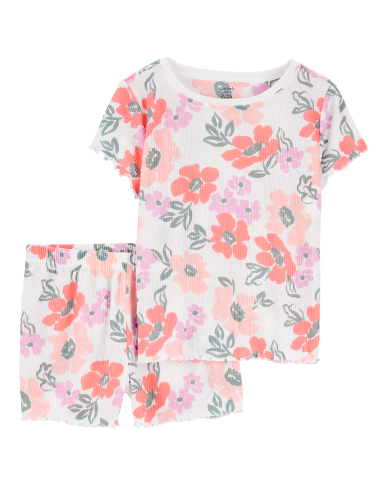 Girls 2-Piece Floral Loose Fit Pajamas, image 1 of 3 slides