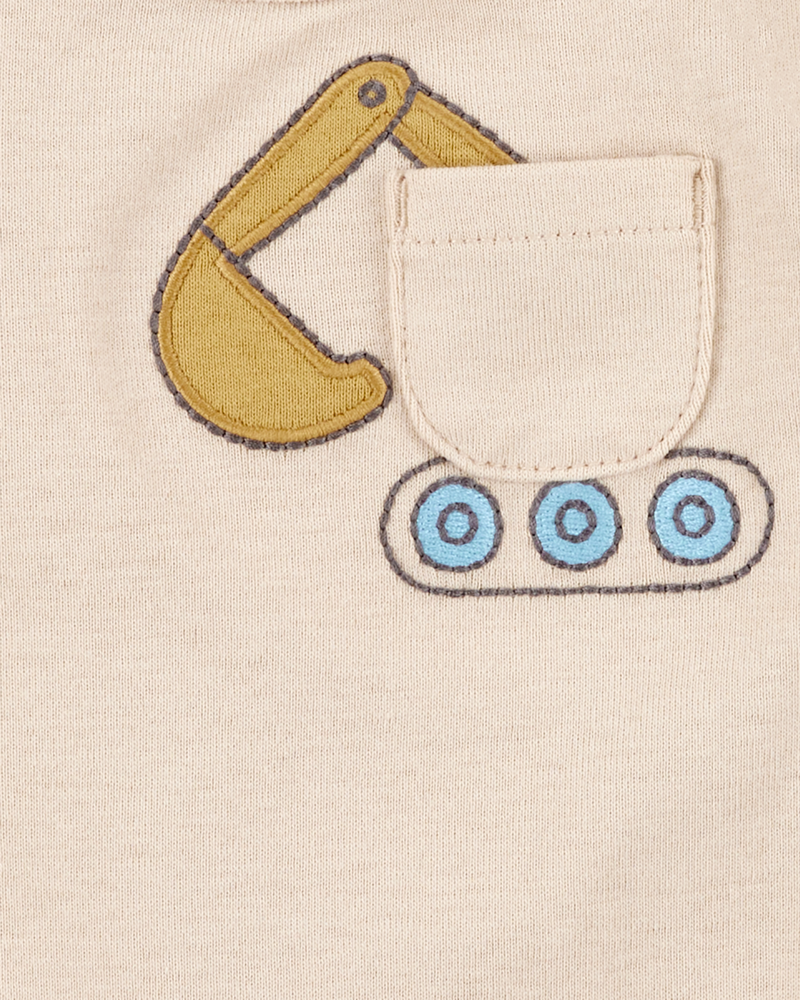 Baby Boy 5-Pack Construction Short-Sleeve Cotton Bodysuits, image 8 of 9 slides