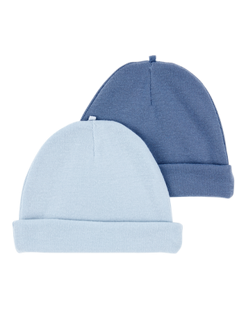 Baby 2-Pack Caps - Blue, 