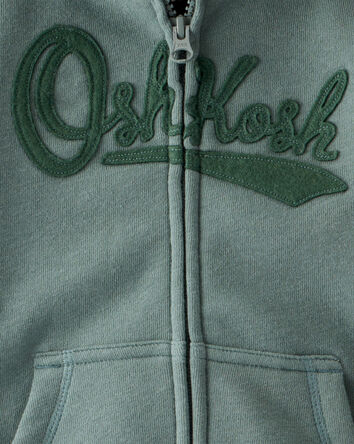 Toddler OshKosh Fleece  Logo Zip Jacket - Green, 