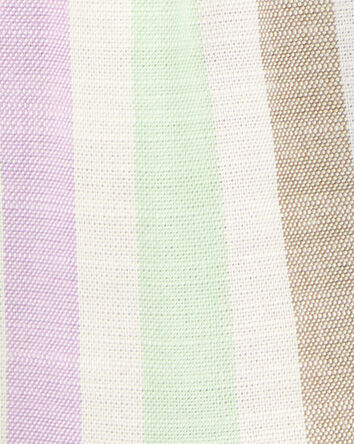 Baby Striped Short-Sleeve Linen Look-Alike Fashion Top, 
