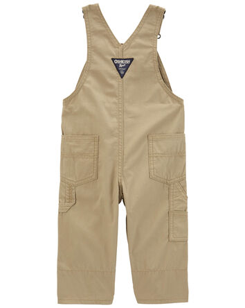 Baby Classic Plaid-Lined Canvas Overalls, 