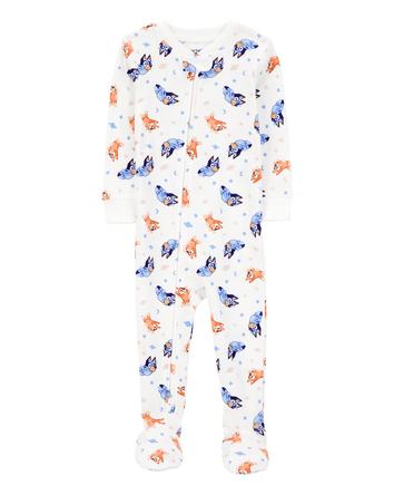 Baby Bluey Snug Fit Cotton Footie 1-Piece Pajamas, 