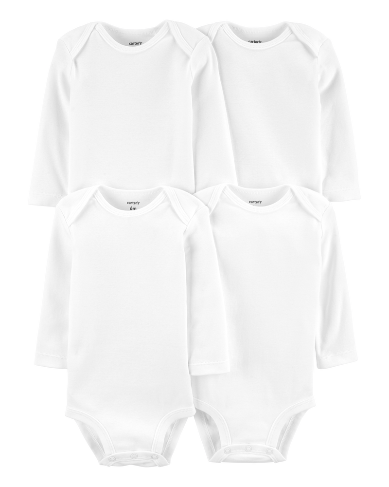 Baby 4-Pack Long-Sleeve Original Bodysuits, image 1 of 3 slides