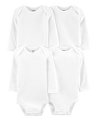 Baby 4-Pack Long-Sleeve Original Bodysuits, image 1 of 3 slides