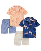 Toddler 4-Piece Button-Front Shirts & Shorts Set
, image 1 of 5 slides