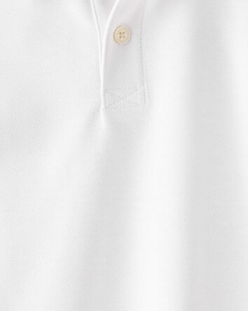 Kid Pique Uniform Polo Shirt - White, 