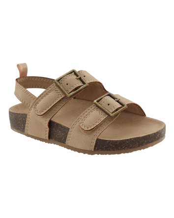 Toddler Flatbed Sandals - Tan, 