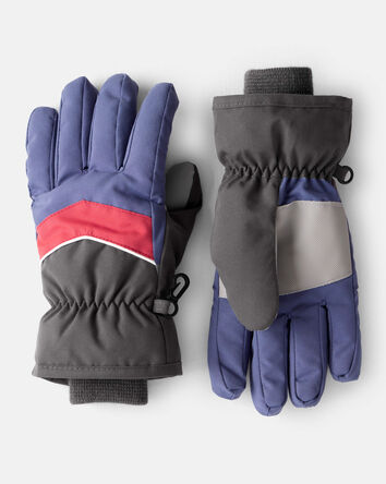Boys Ski Glove - Blue/Red/Grey, 