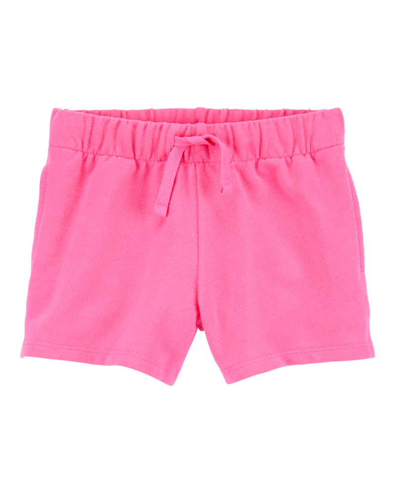 Baby Pull-On French Terry Shorts - Pink, image 1 of 4 slides