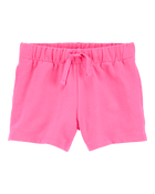 Baby Pull-On French Terry Shorts - Pink, image 1 of 4 slides