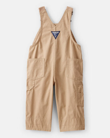 Baby Boy Canvas Overalls - Khaki, 