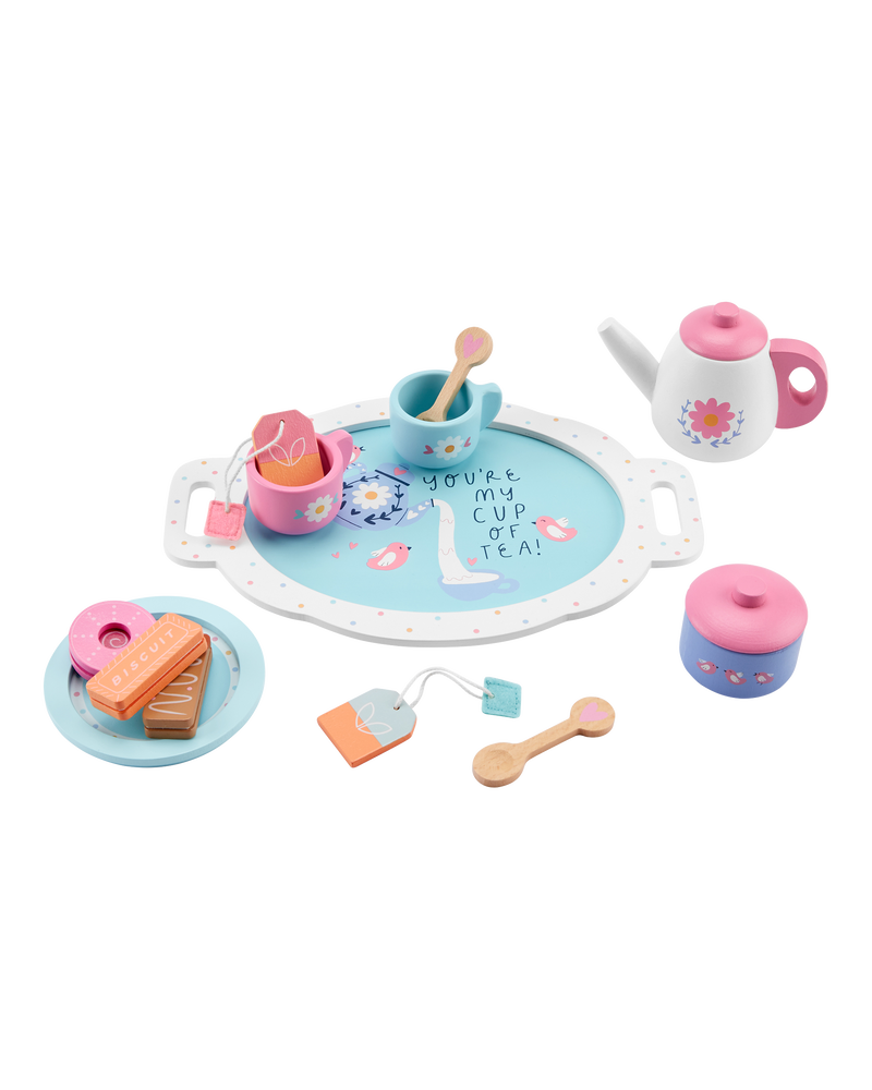 Toddler Wooden Tea & Cookie Set, image 1 of 1 slides