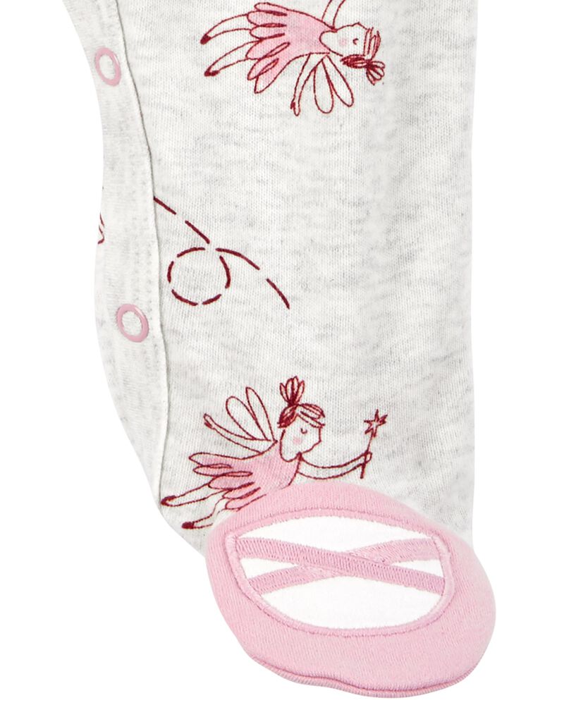 Baby Ballet Snap-Up Cotton Blend Sleep & Play Pajamas, image 3 of 4 slides
