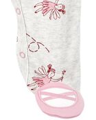 Baby Ballet Snap-Up Cotton Blend Sleep & Play Pajamas, image 3 of 4 slides
