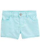 Toddler Eyelet Trim Denim Shorts, image 1 of 3 slides