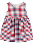 Red/Blue - Baby Plaid Babydoll Dress