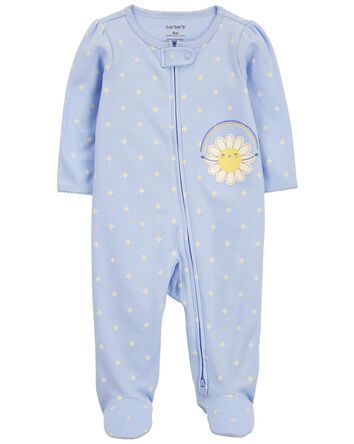 Baby 2-Way Zip Polka Dot Cotton Sleep & Play Pajamas, 