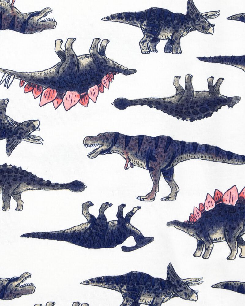 Kid 4-Piece Dinosaur Cotton Pajamas, image 3 of 4 slides