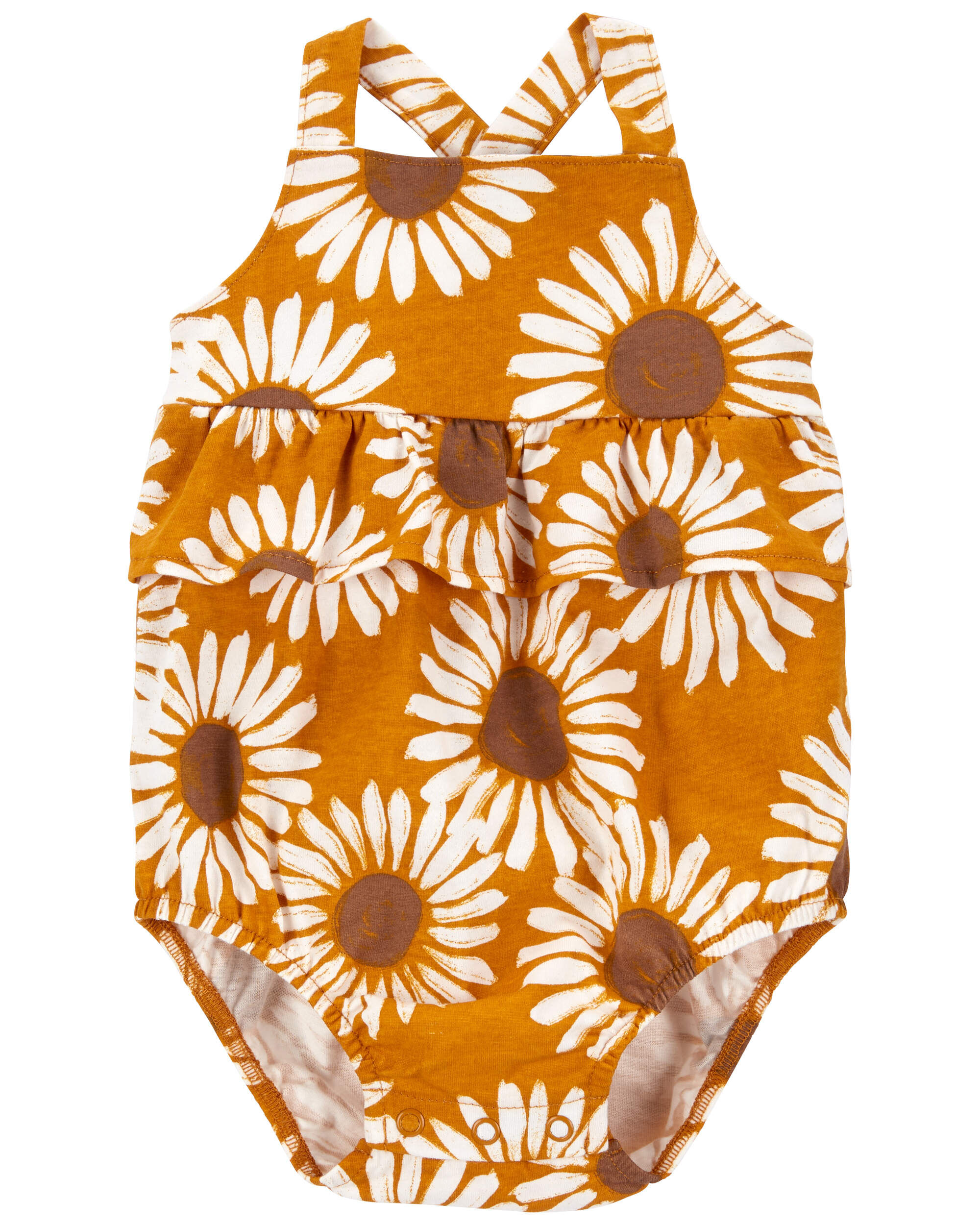 Gold Baby Sunflower Bubble Romper carters