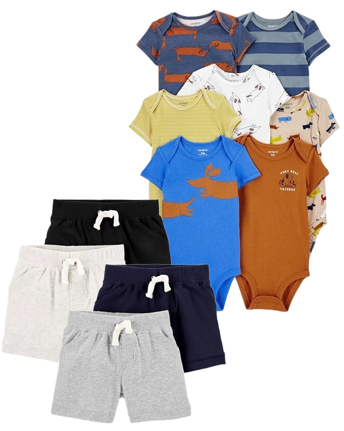Multi 9-Pack Bodysuits & Shorts Set | carters.com