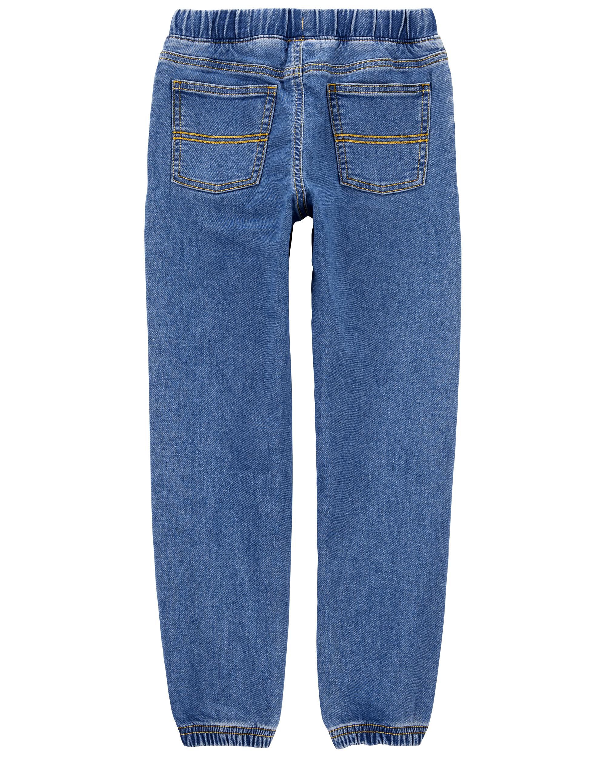 Women's Up! | Blue Jean Pull On Cotton Blend Pants | Blue - F.L. CROOKS.COM