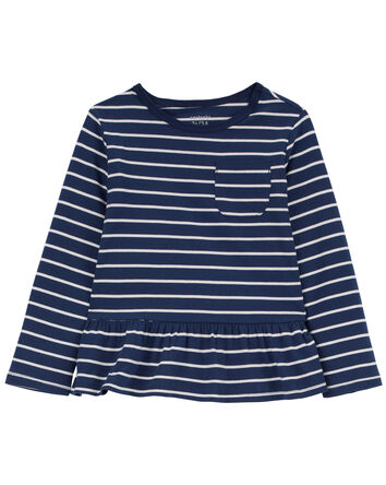 Toddler Striped Peplum Top, 